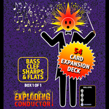 Worlde of Legends™ Exploding Conductor Expansion Deck: Bass Clef Sharps and Flats Pitches